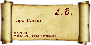 Lapu Barna névjegykártya